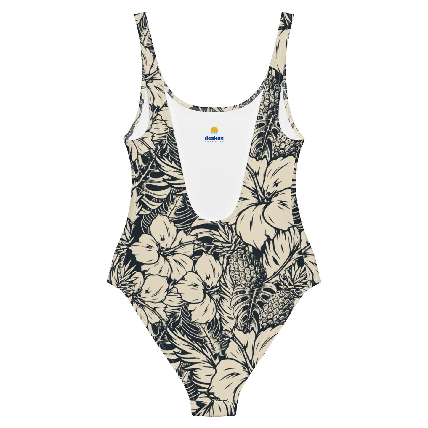 BLACK HIBISCUS ONE-PIECE SWIMSUIT