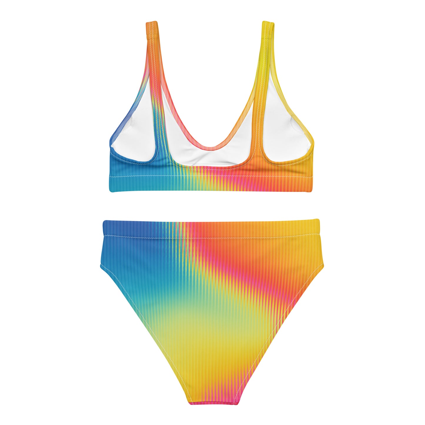 TROPICAL LIGHTS RECYCLED HIGH-WAISTED BIKINI