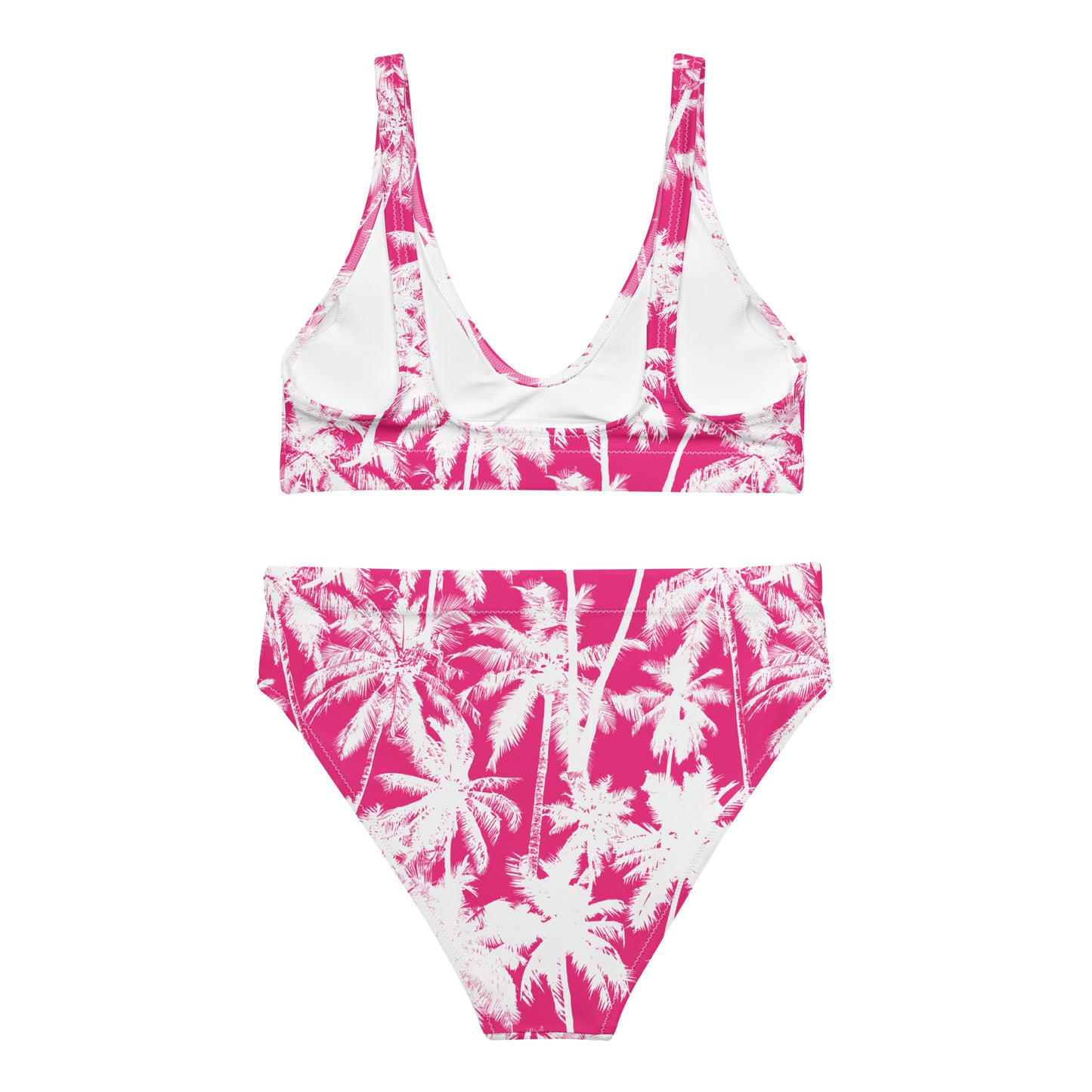 PINK PALMS RECYCLED HIGH-WAISTED BIKINI