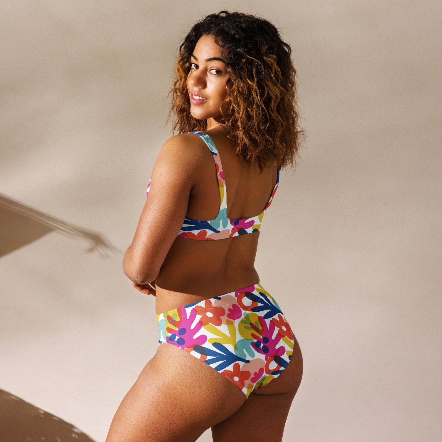 FLOWERS RECYCLED HIGH-WAISTED BIKINI