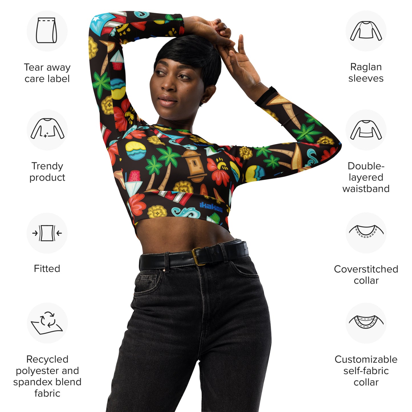 BORI RECYCLED LONG-SLEEVE CROP TOP