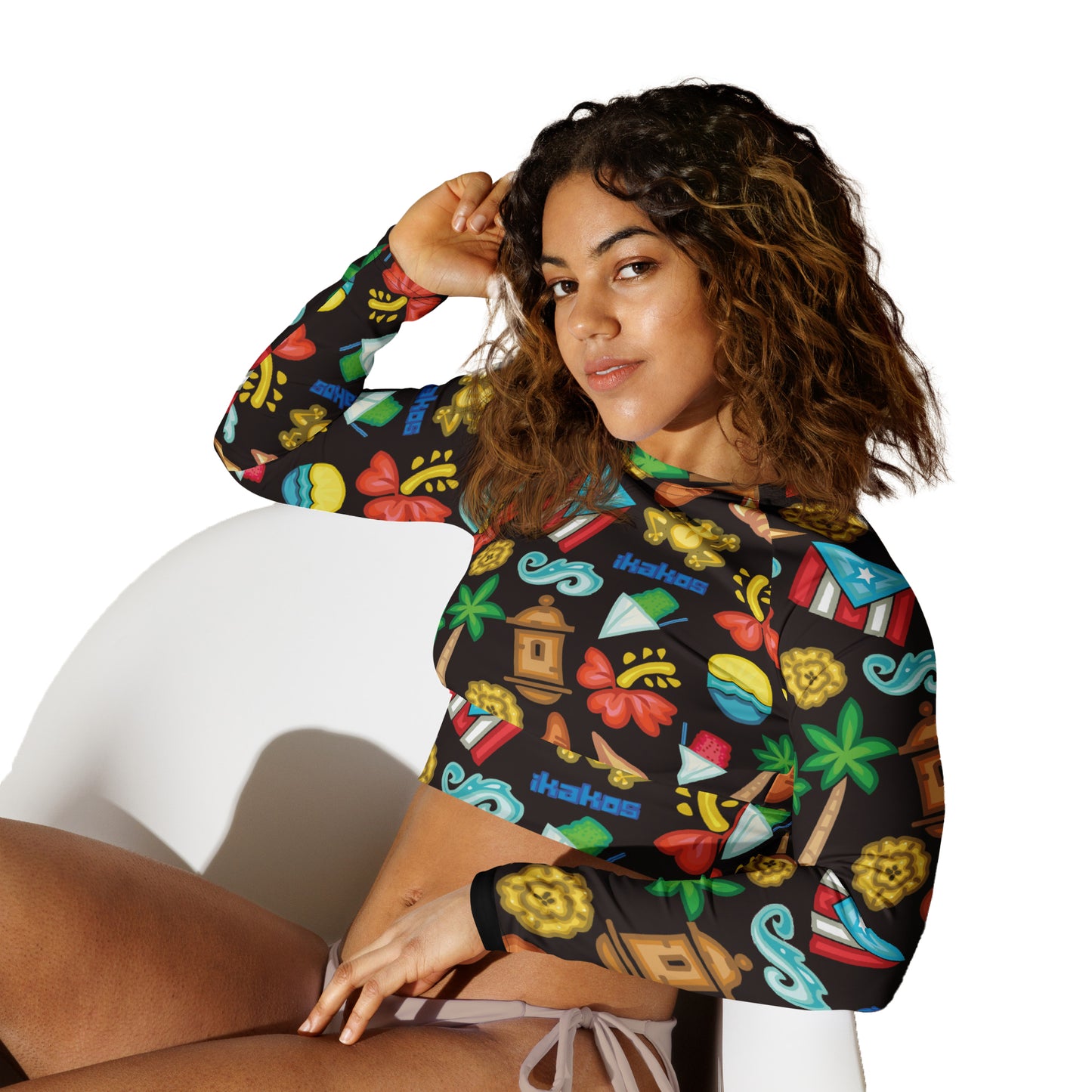 BORI RECYCLED LONG-SLEEVE CROP TOP