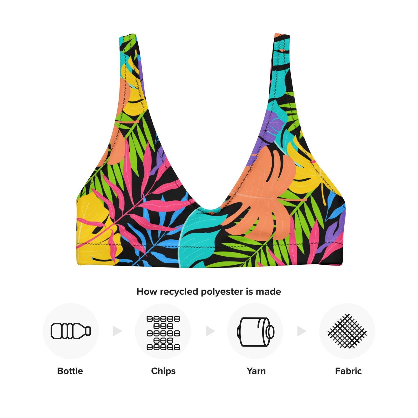 JUNGLY RECYCLED PADDED BIKINI TOP