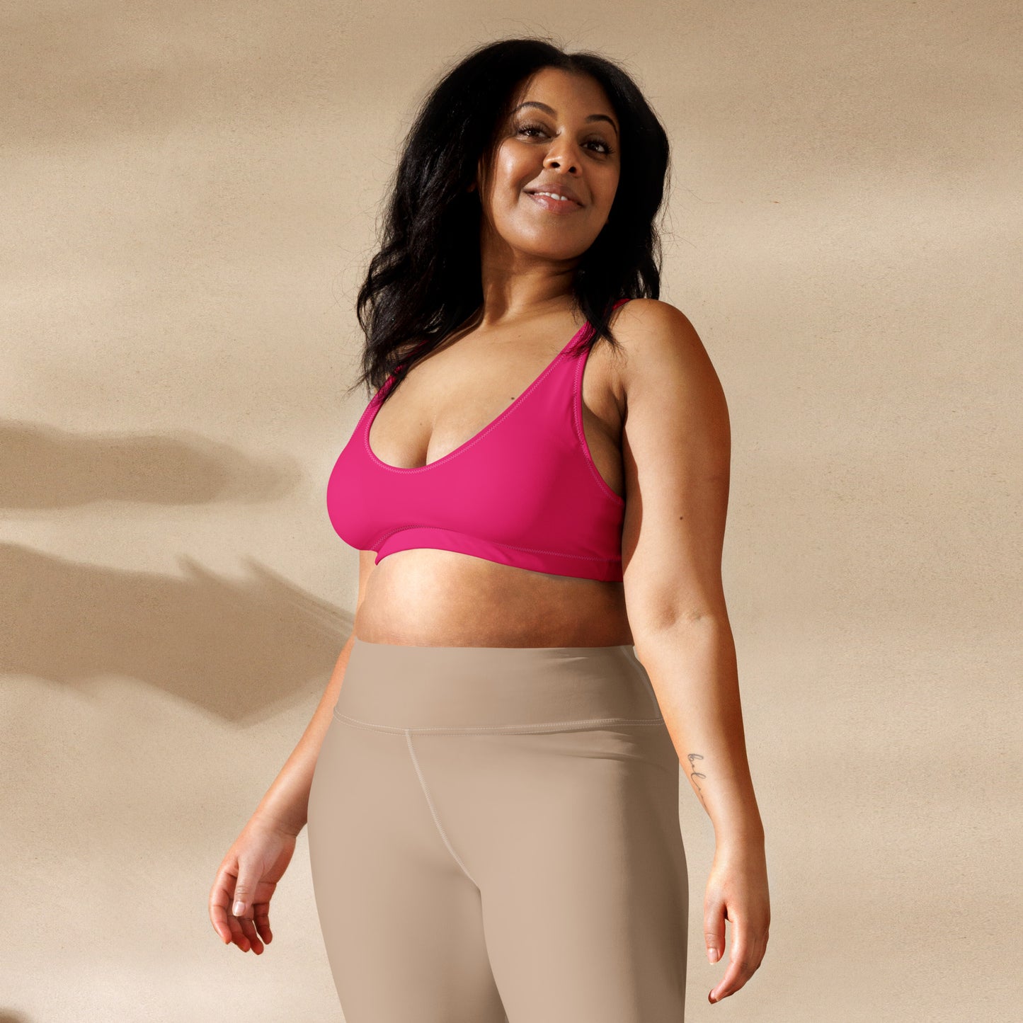 PINK RECYCLED PADDED BIKINI TOP