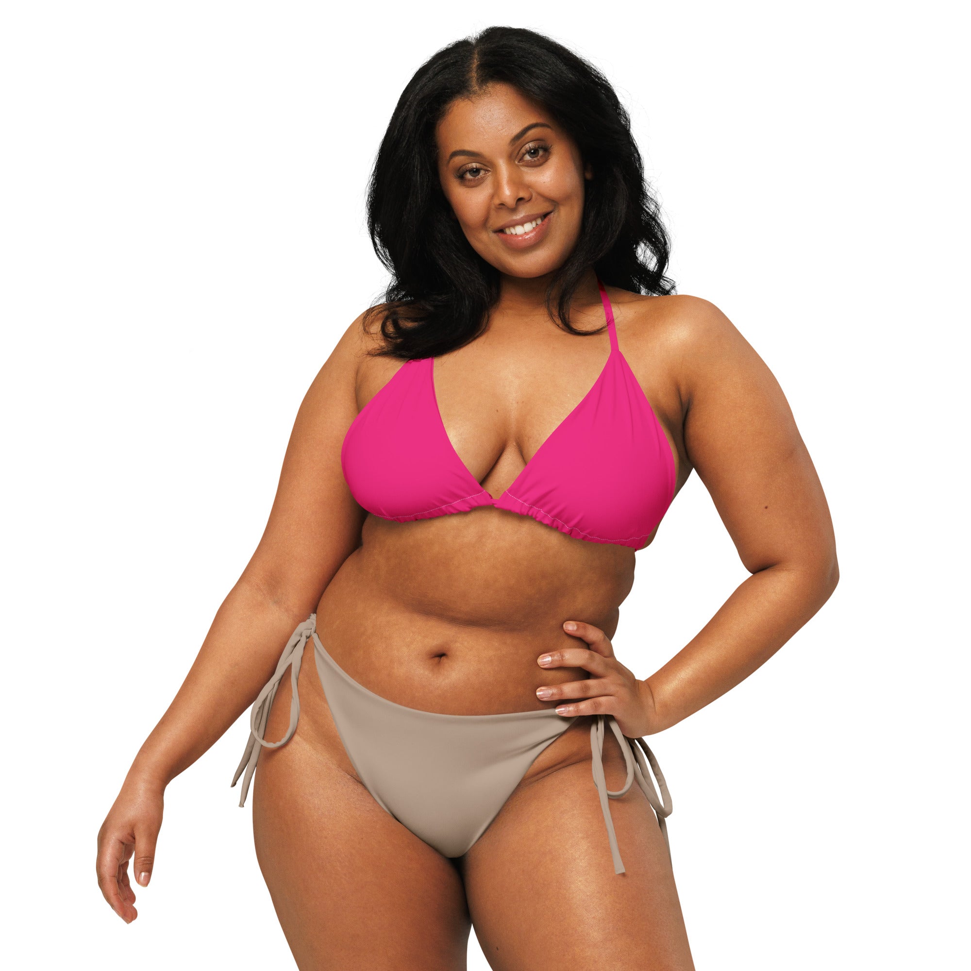 PINK RECYCLED STRING BIKINI TOP – Ikakos Swimwear