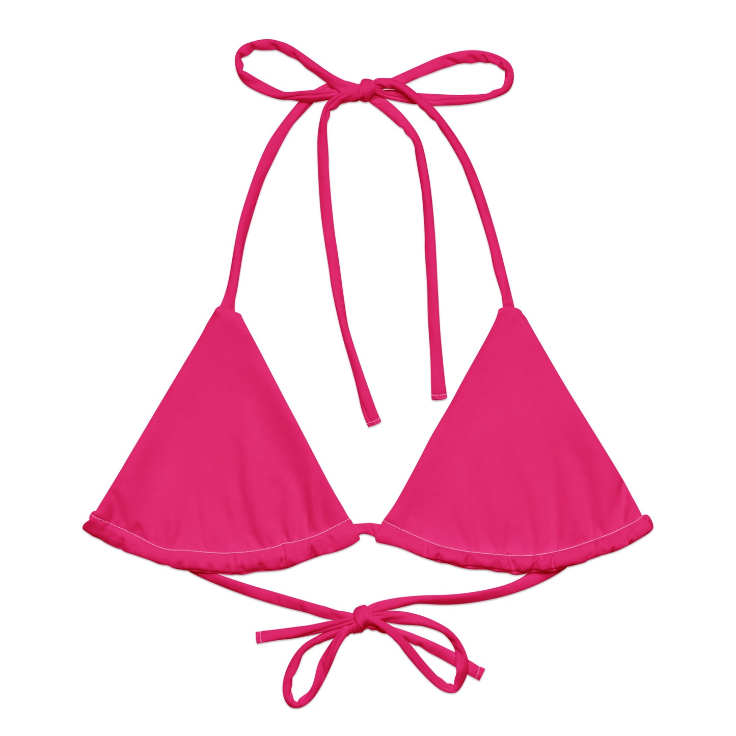 PINK RECYCLED STRING BIKINI TOP