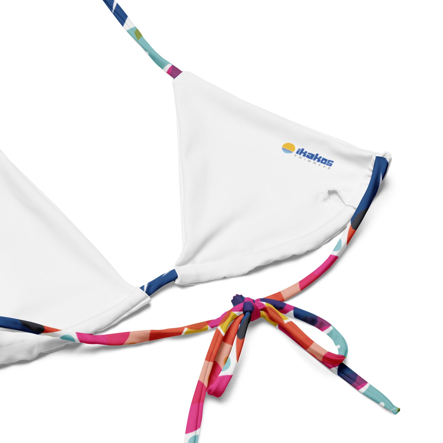 FLOWERS RECYCLED STRING BIKINI TOP