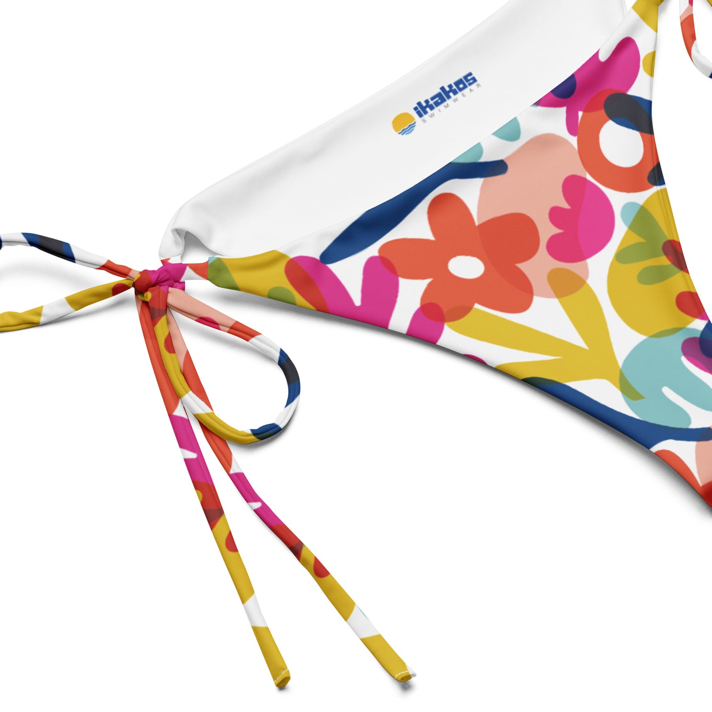 FLOWERS RECYCLED STRING BIKINI BOTTOM