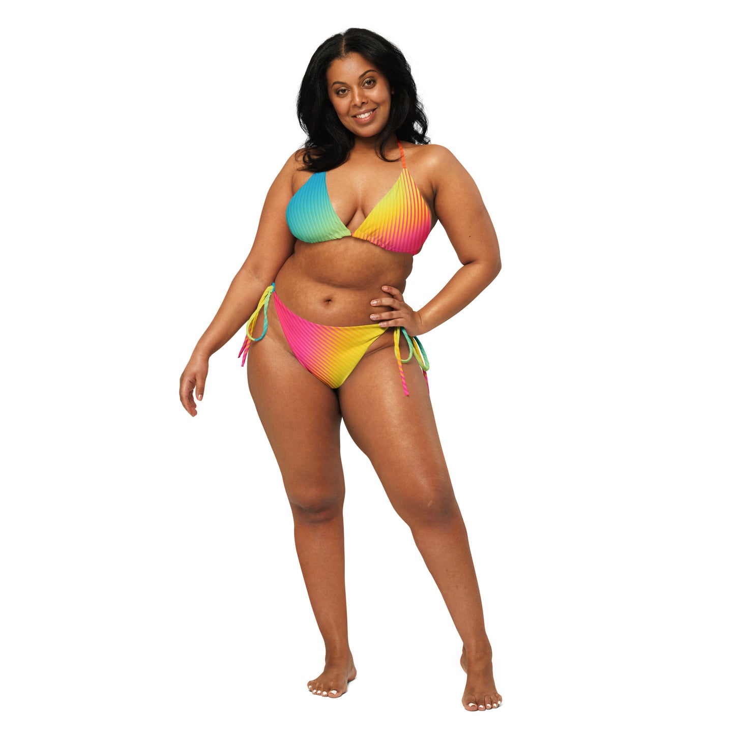 TROPICAL LIGHTS RECYCLED STRING BIKINI