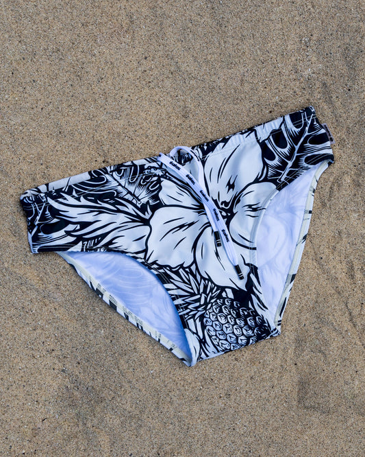 BLACK HIBISCUS SWIM BRIEF