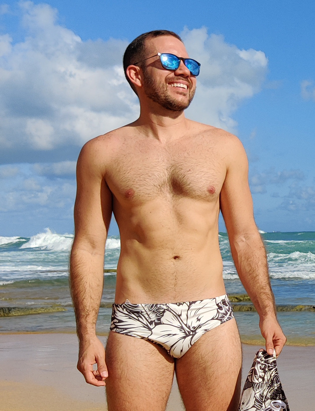 BLACK HIBISCUS SWIM BRIEF