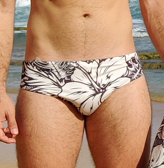 BLACK HIBISCUS SWIM BRIEF