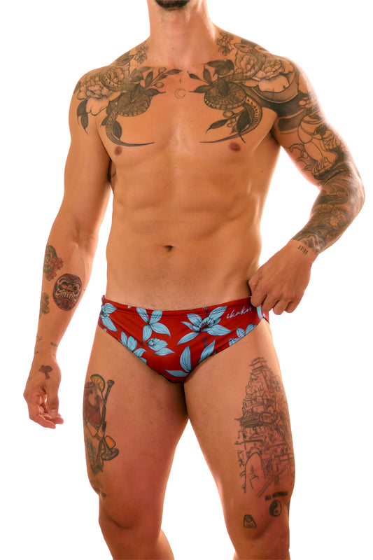 SCARLET BLOOM SWIM BRIEF