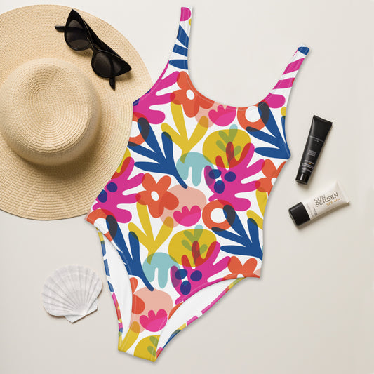 FLOWERS ONE-PIECES SWIMSUIT
