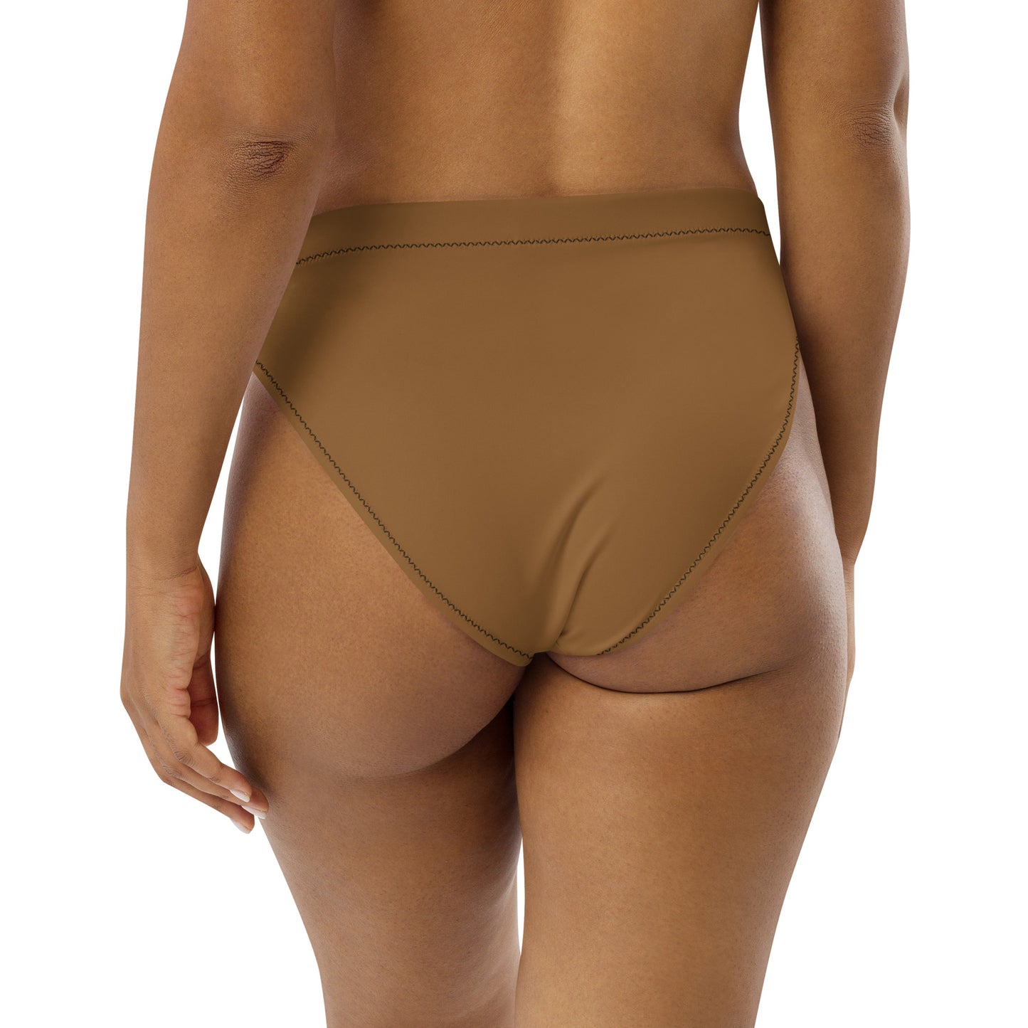 Brown high-waisted bikini bottom