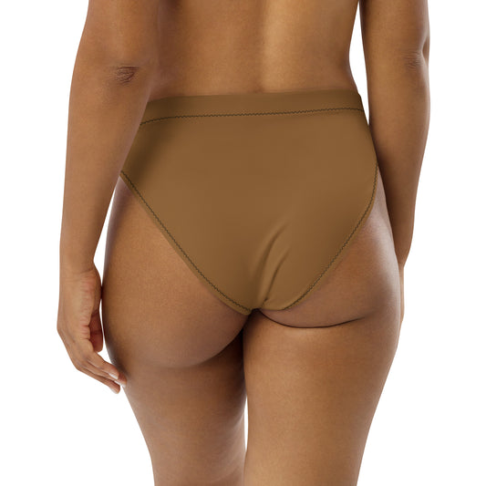 BROWN RECYCLED HIGH-WAISTED BIKINI BOTTOM