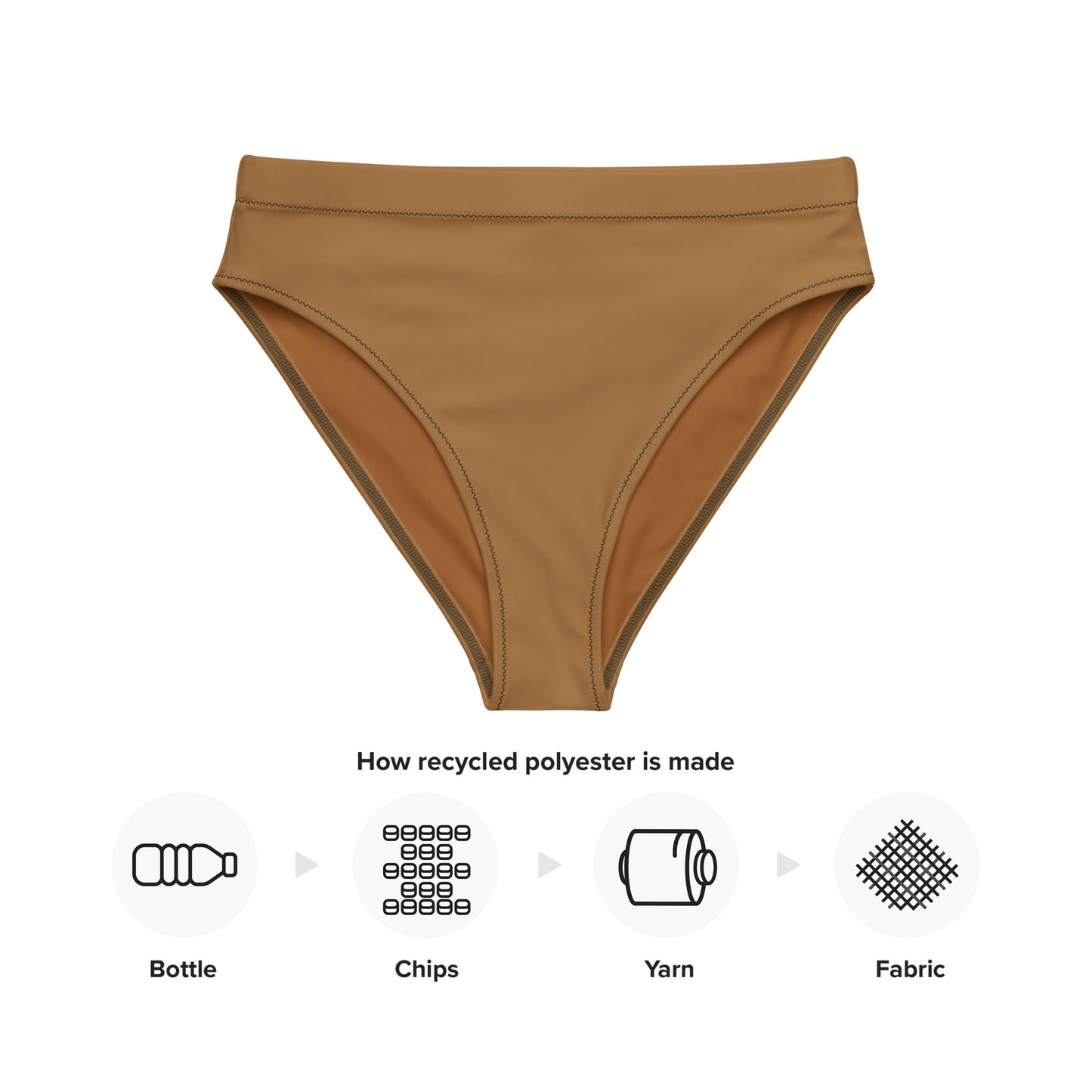 Brown high-waisted bikini bottom