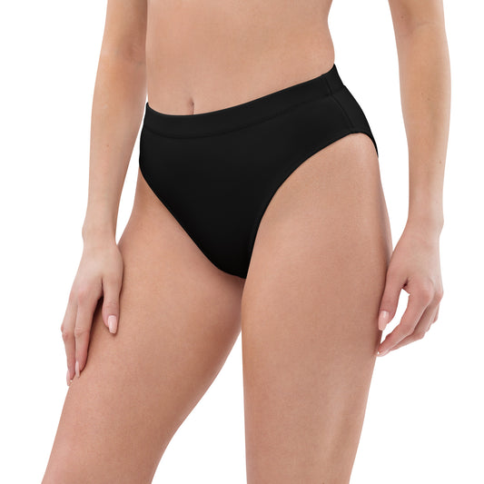 BLACK RECYCLED HIGH-WAISTED BIKINI BOTTOM
