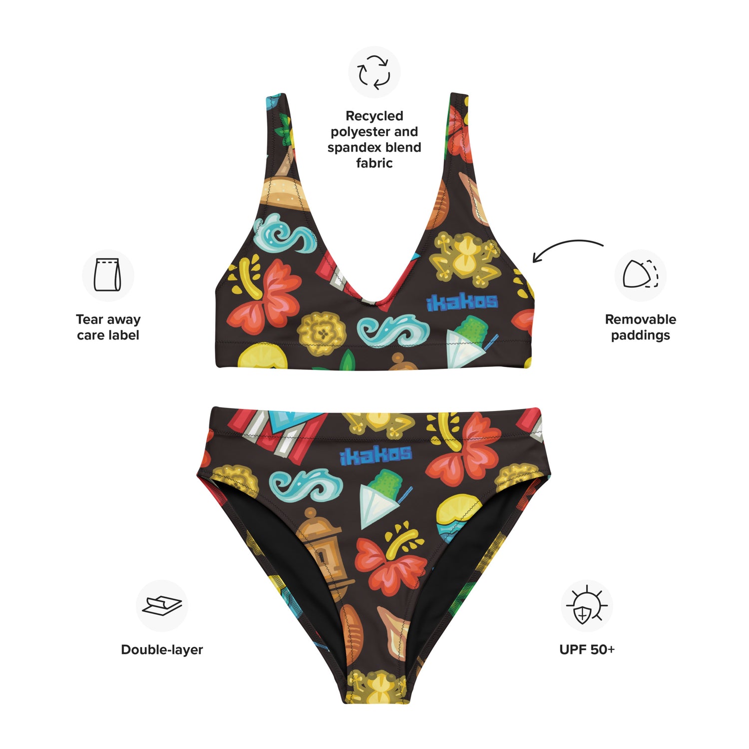 ikakos swimwear BORI RECYCLED HIGH-WAISTED BIKINI