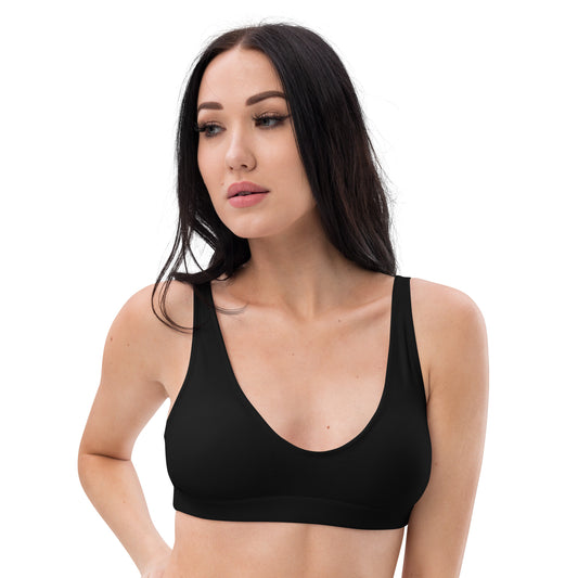 BLACK RECYCLED PADDED BIKINI TOP