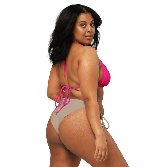 PINK RECYCLED STRING BIKINI TOP
